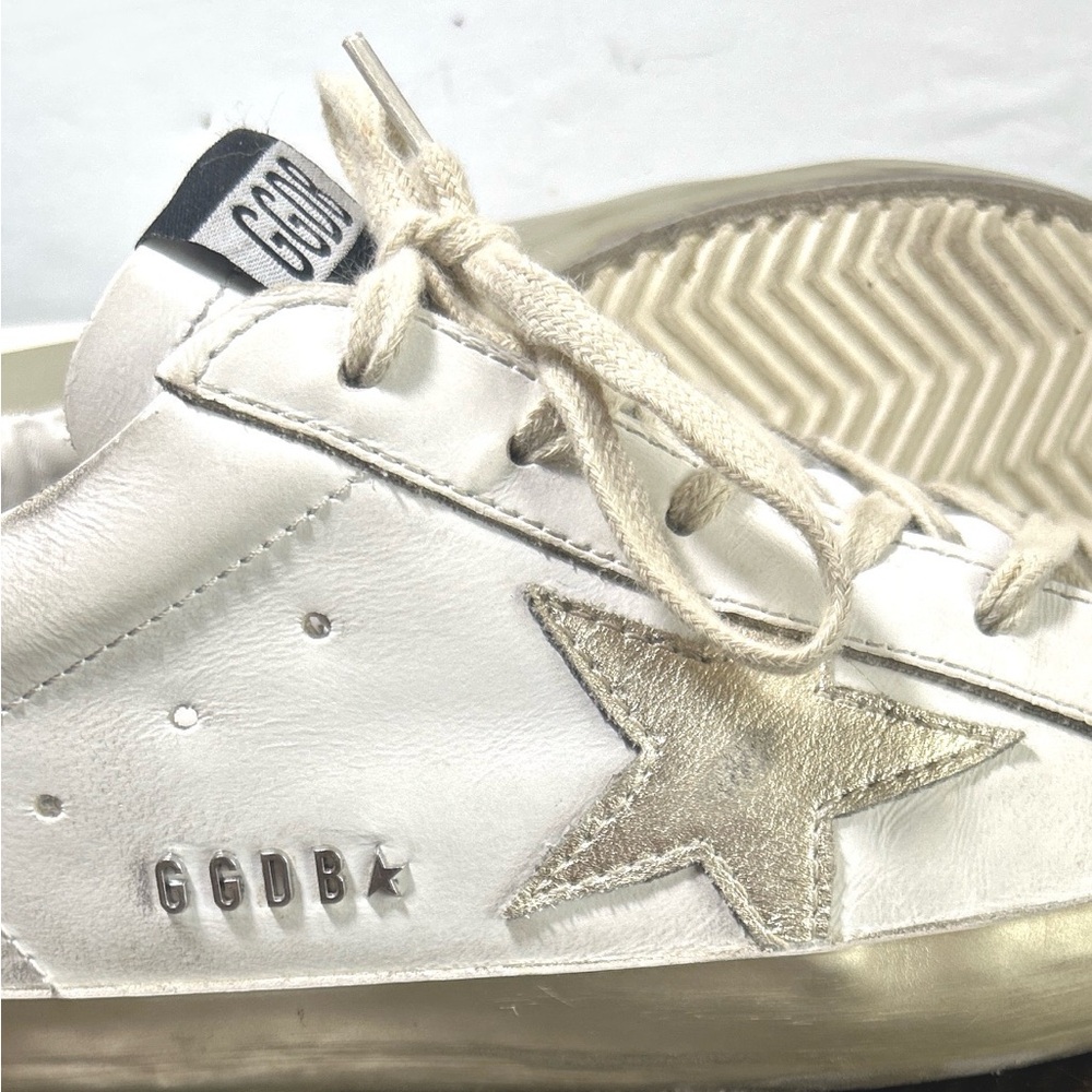 Golden Goose Cream and Gold Sneakers - Picture 8 of 14